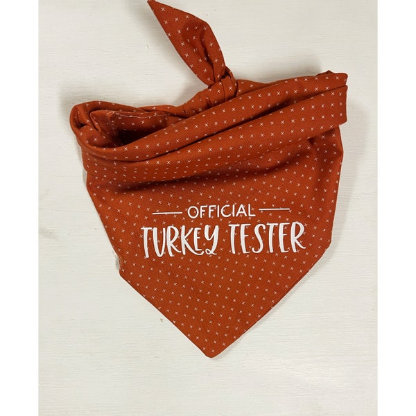 Thanksgiving Dog Bandana | Official Turkey Tester Bandana | Fall Dog Bandana | Personalized Dog Bandana