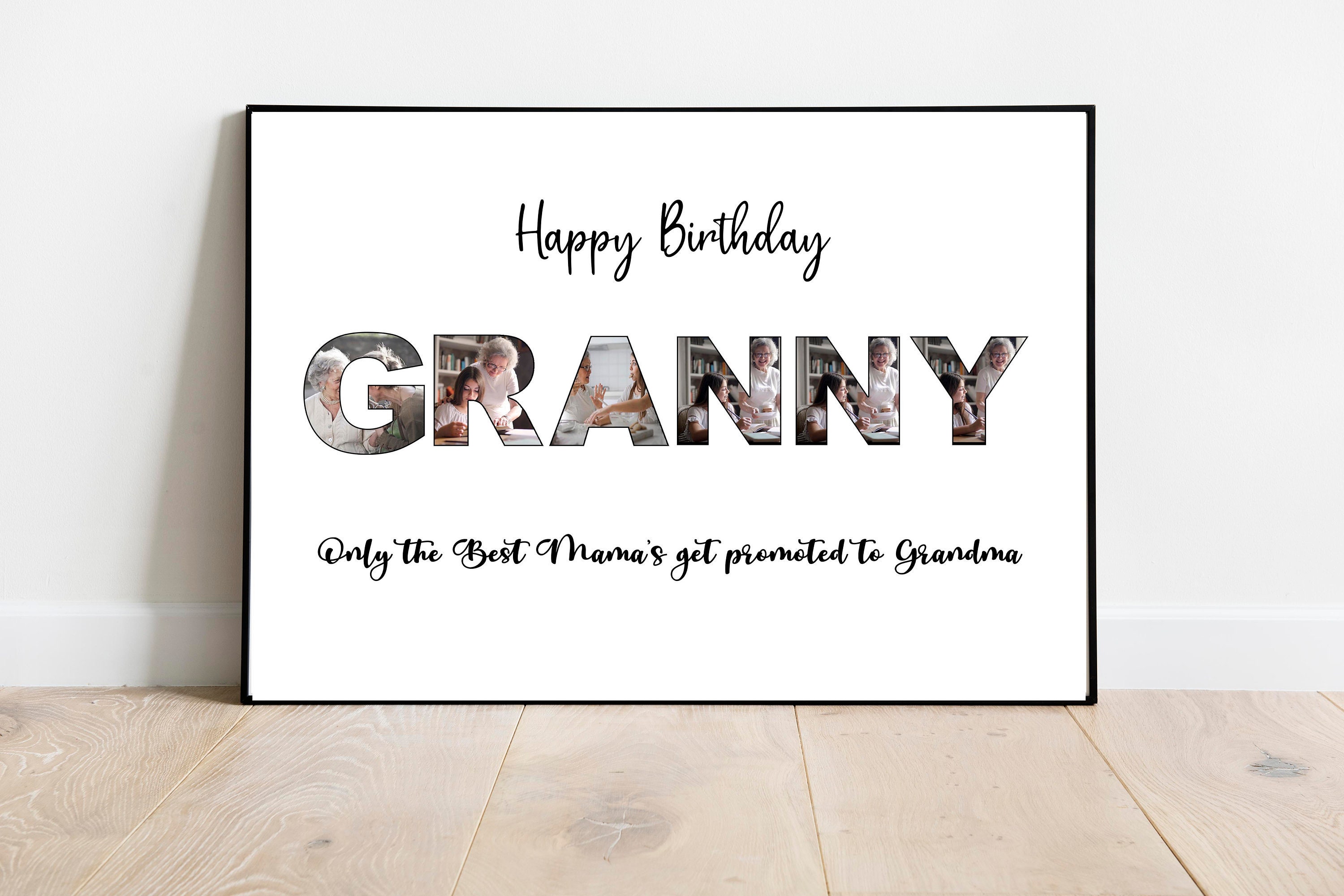 Granny word art photo collage personalised print birthday Etsy