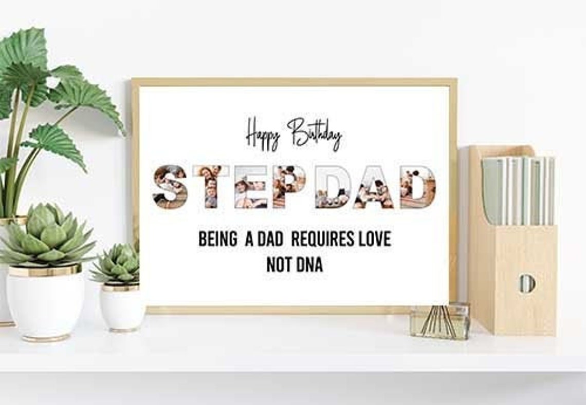 Step Dad Word Art Photo Collage Personalised Print Stepdad | Etsy