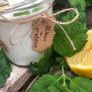 Natur Sommerkerze, im Glas, Sojawachs, ZITRUS und Melisse