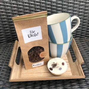 Coffee gift set, cups, coffee beans + handmade candle