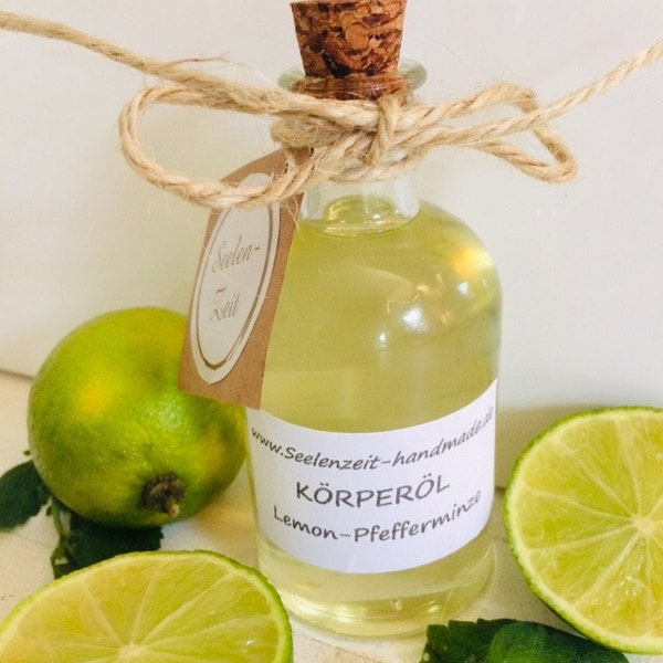 NATUR Körperöl, Massageöl  "Lemon Pfefferminz" , 100ml, verschiedene Düfte