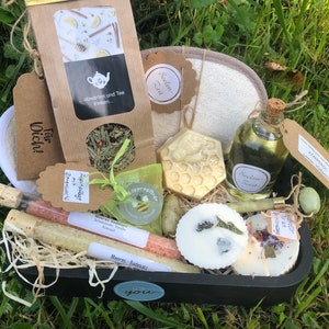 Conjunto de bem-estar, conjunto de mimos com produtos naturais