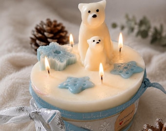 Doftljus Polar Bear Cake, Vinterljus Blått och Vitt