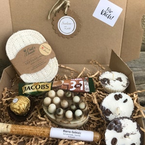 Nature gift box COFFEE + CHOCOLATE, soap, bath salts, soy candles