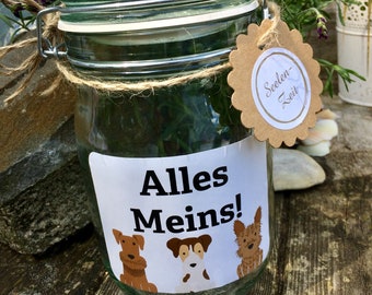 XL Hunde Leckerlie Glas, Dose, Aufbewahrung