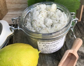 Sugar scrub, body scrub, ROSEMARY-LEMON, 200 grams