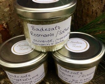 NATURE Gift Set, 3x bath salts, ginger-lemon, rosemary sage, calendula honey, 600 grams