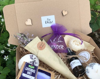 Wellness Natur Spa Geschenkset, Lavendel, Rose, für Dich