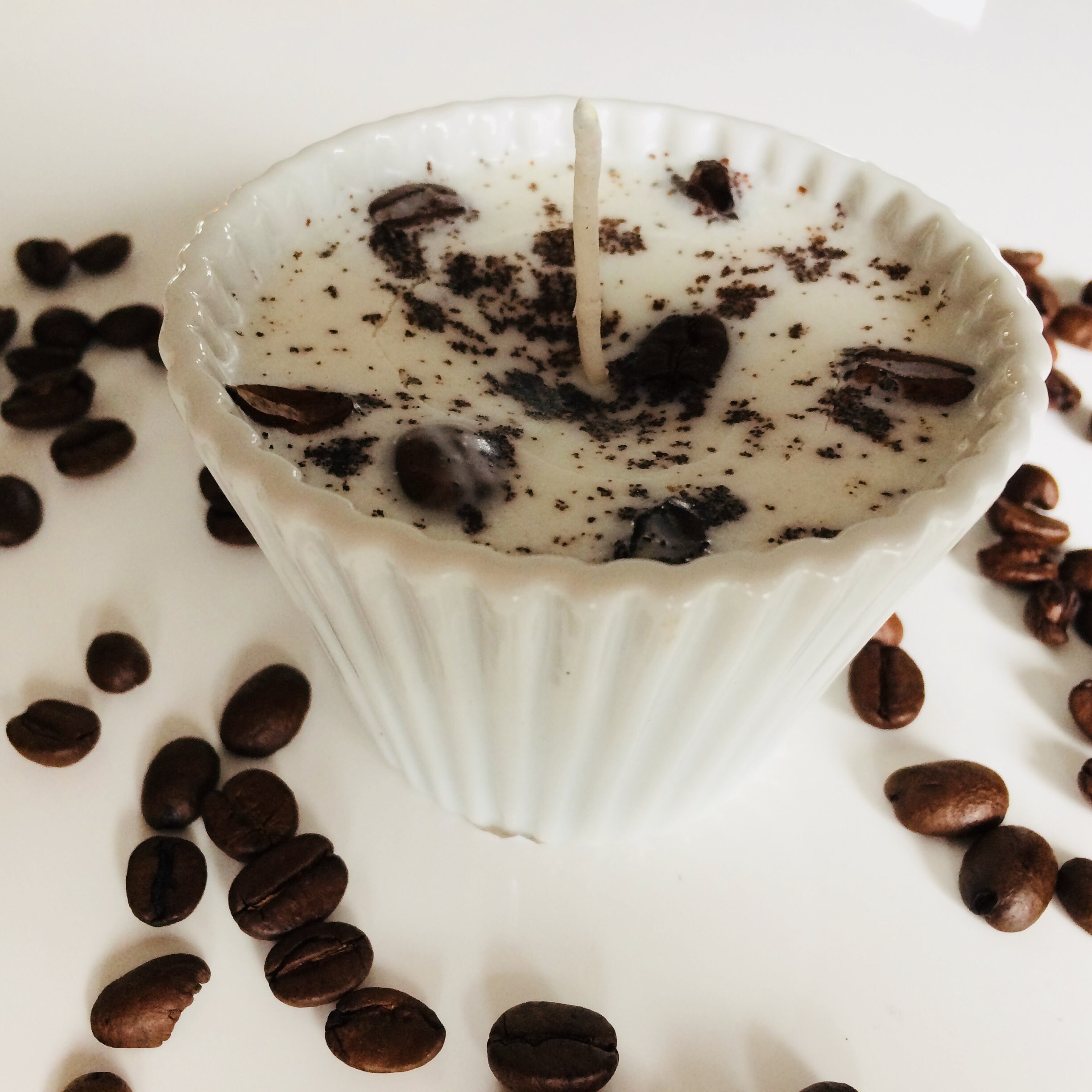 Cierge de Soja Dans Muffin Café, à La Main, Café Vanille