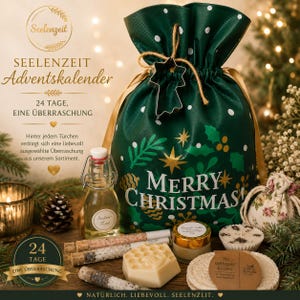 Sacola de Calendário do Advento Artesanal | Calendário de Natal com 24 Surpresas | Calendário de Bem-Estar e Beleza | Presente de Edição Limitada para Homens e Mulheres