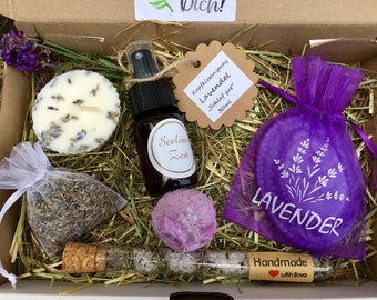 NATUR Geschenkebox "LAVENDEL" , Spa Set, Entspannungs Geschenk, Self Care Box, Für Dich