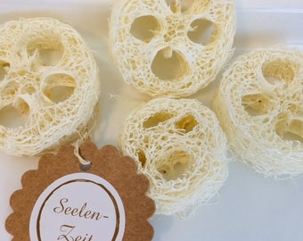 NATUR LUFFA Seifenablage, Spülschwamm, Alleskönner, 4 Stück