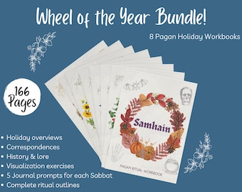 Wheel of the Year Workbook Bundle - All 8 Pagan Festivals / Sabbats Included - Printable PDF [DIGITAL DOWNLOAD]