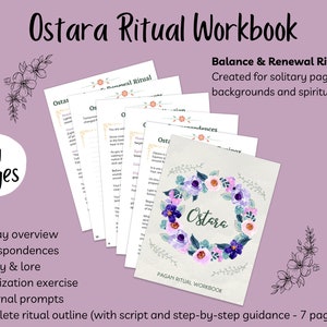 Ostara Ritual Workbook, Balance & Renewal Ritual for Solitary / Eclectic Pagans, 19 Pages, Printable PDF [DIGITAL DOWNLOAD]