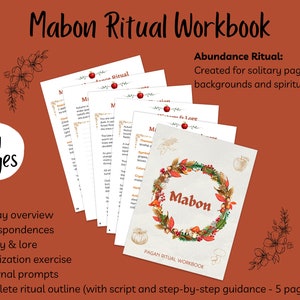 Mabon Ritual Workbook, Autumn Equinox Abundance Ritual for Solitary / Eclectic Pagans & Witches, 19 Pages, Printable PDF [DIGITAL DOWNLOAD]