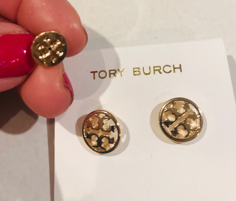tory burch rose gold studs