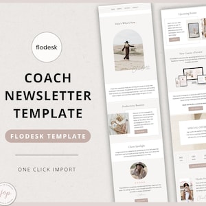 Flodesk Template, Email Template, Email Newsletter, Flodesk Newsletter Template, for Coaches, Editable Newsletter, Email Marketing, Launch