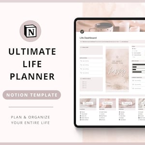 Notion Vorlage Life Planner | Notion Dashboard Zielplaner Mahlzeitenplaner Workout Self Care Home Planner Buch Tracker Habit Tracker Journal