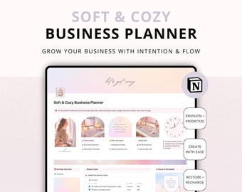 Soft Cozy Business Planner Notion Template - Digital Organizer for Entrepreneurs -  Business Hub