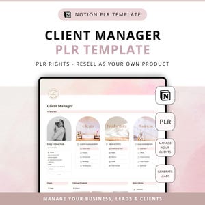Freelance PLR Notion Template - Notion Business Planner Template, Client Manager, Freelancer Dashboard CRM, Lead Generation, Resell Rights