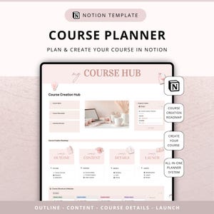 Notion-cursusplanner: je online cursus schetsen, maken, ontwerpen, lanceren en op de markt brengen (digitale download)