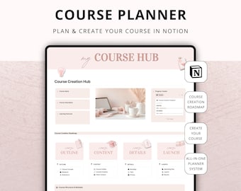 Course Planner Notion Template - Course Creation Course Design - Plan your Launch, Content, Marketing Strategy and Course Outline