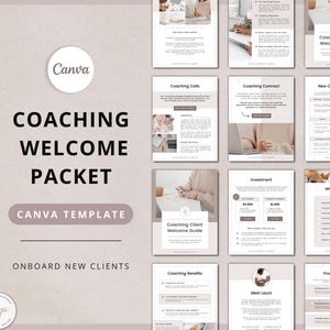 Pacote de boas-vindas ao cliente de coaching | Modelo de integração do Canva | Integração de treinamento | Treinador de Negócios | Treinador de Vida | Recurso de negócios de coaching