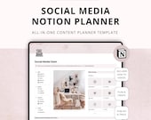 Notion Social Media Planner Template: Content Marketing Strategy (Digital Download)