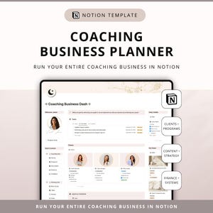 Coaching Business Planner Notion Template - Client Management - Coaching Proposal Notion All In One Coaching Planner