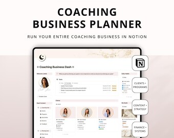 Coaching Business Planner Notion Template - Client Management - Coaching Proposal Notion All In One Coaching Planner