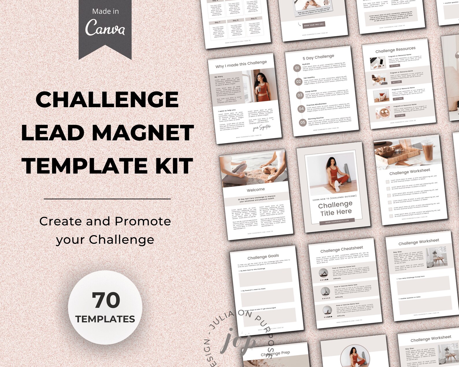 Wellness Challenge Workbook Template Lead Magnet Template | Etsy
