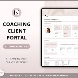 Coaching Client Portal Notion Template, Coach Client Onboarding in Notion Template for Coaches, Client Management, Notion Coaching Program