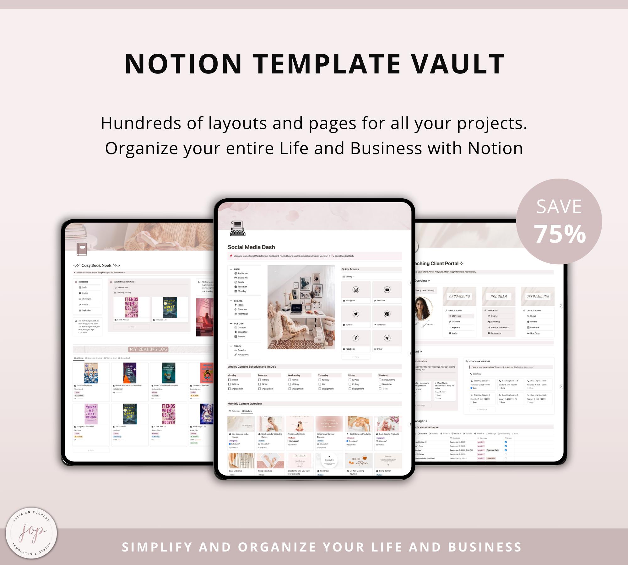 Notion Template Bundle All in One - Notion Business Planner Life ...