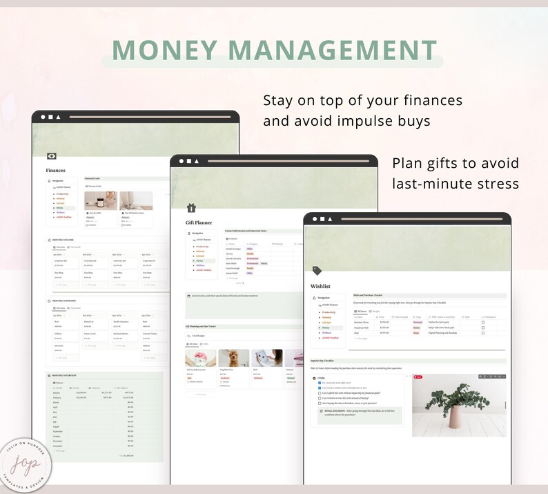 Notion ADHD Planner, Notion Template, Project Management, ADHD Life