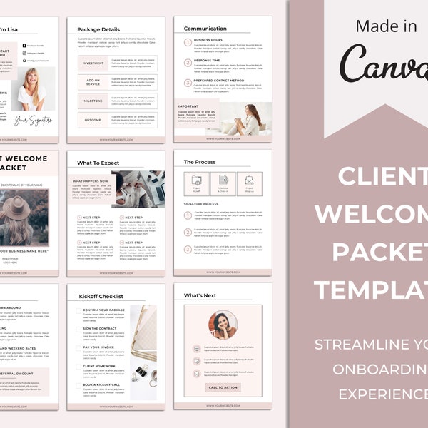 Client Welcome Packet Template | Proposal Template | Virtual Assistant Welcome Packet | Client Onboarding Template |New Client Service Guide