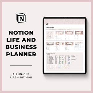 Notion Template Life and Business Planner | Notion Dashboard Project Management Journal Habit Tracker | Marketing Branding Business Finances