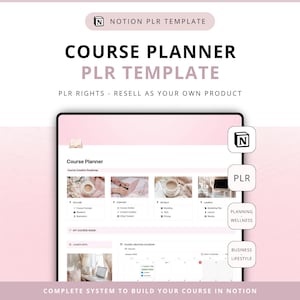 Notion Online Course Planner  - PLR Notion Template - Course Creator - Digital Product Planner - Resell Rights
