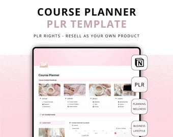 Online Course Planner Notion Template - Course Creator - Resell Rights - PLR Commercial Use