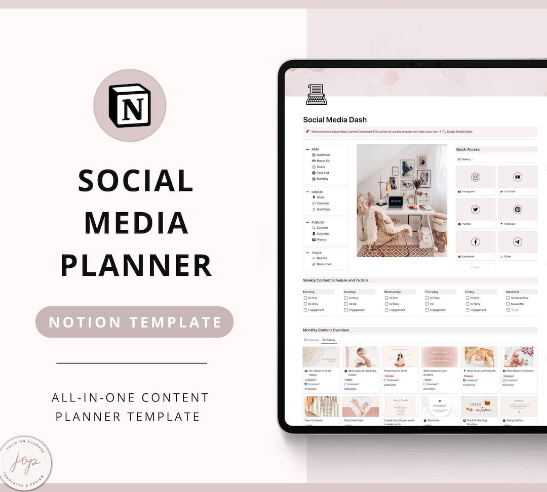 Notion Social Media Planner Template: Content Marketing Strategy ...