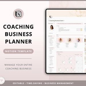 Coaching Business Planner Notion Template Proposta de Coaching de Gestão de Clientes Notion Content Planner para Coaches All In One Coaching Planner