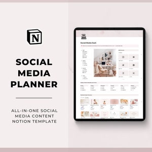 Notion Template Social Media Planner - Social Media Notion Dashboard - Content Marketing - Content Strategy - Marketing Planner - Instagram