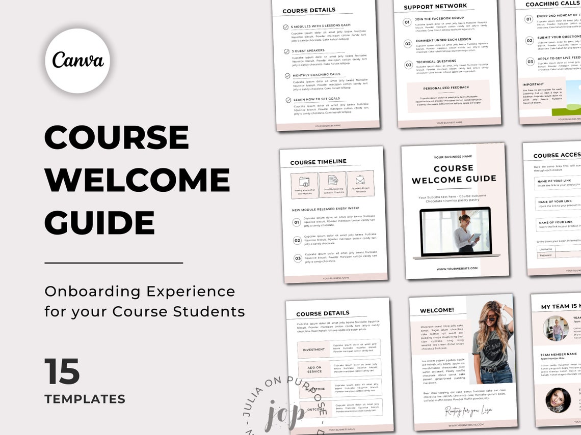 Course Onboarding Guide Canva Template Course Welcome Guide Etsy