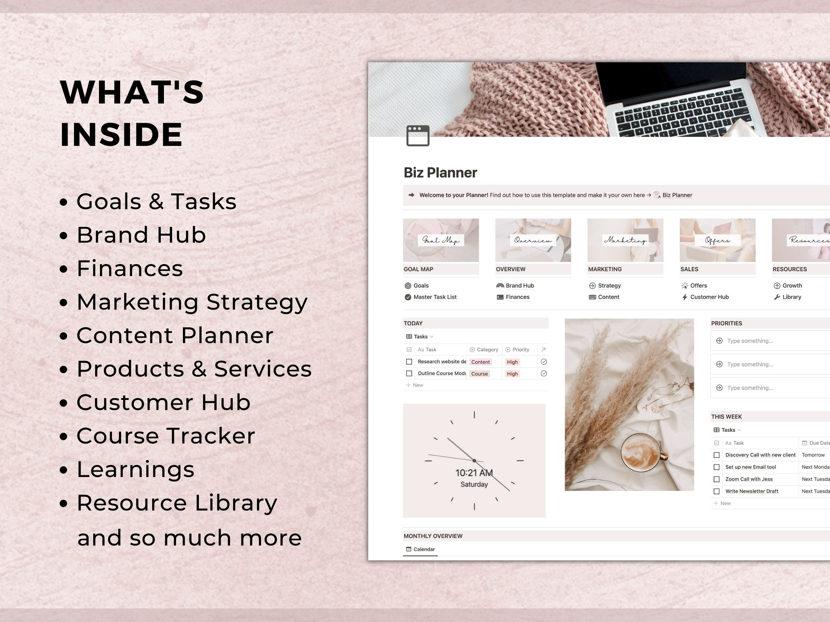 Notion Template Business Planner | Notion Dashboard Content Planner ...