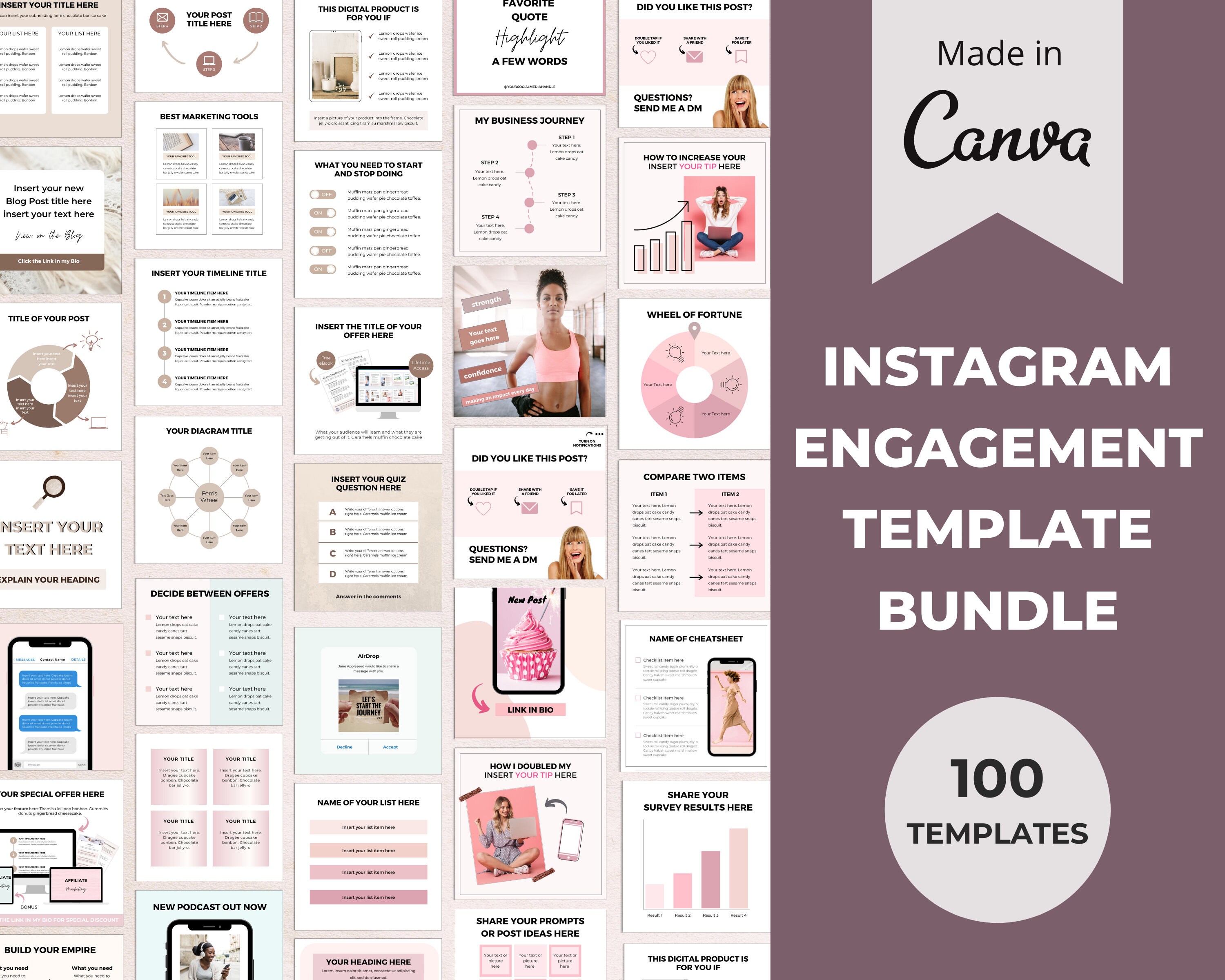100 Instagram Templates Engagement Booster Post Bundle Etsy 100 Instagram Templates Engagement Booster Post Bundle Etsy