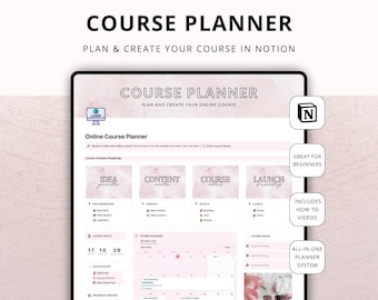 Notion Template Online Course Planner - Course Creator - Online Course Kit - Digital Product Planner - Notion Dashboard - Editable Template