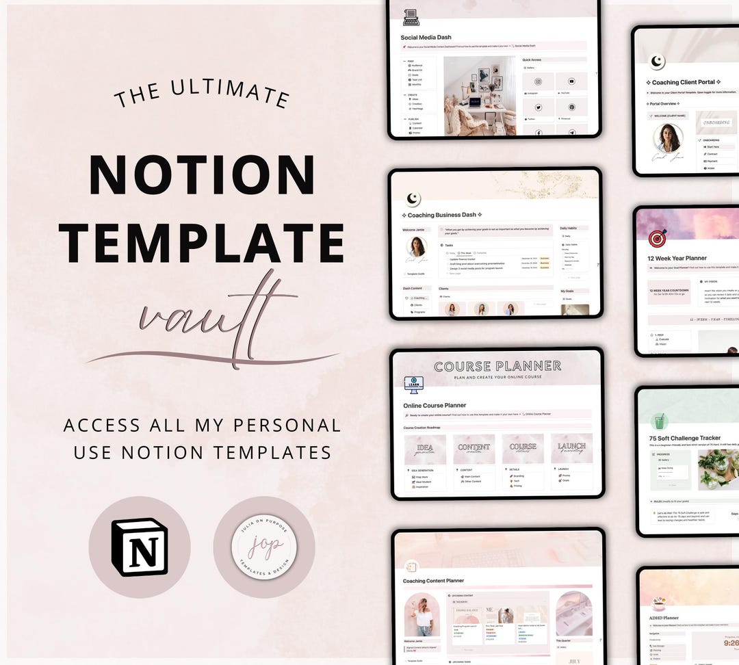 Notion Template Bundle All in One - Notion Business Planner Life ...