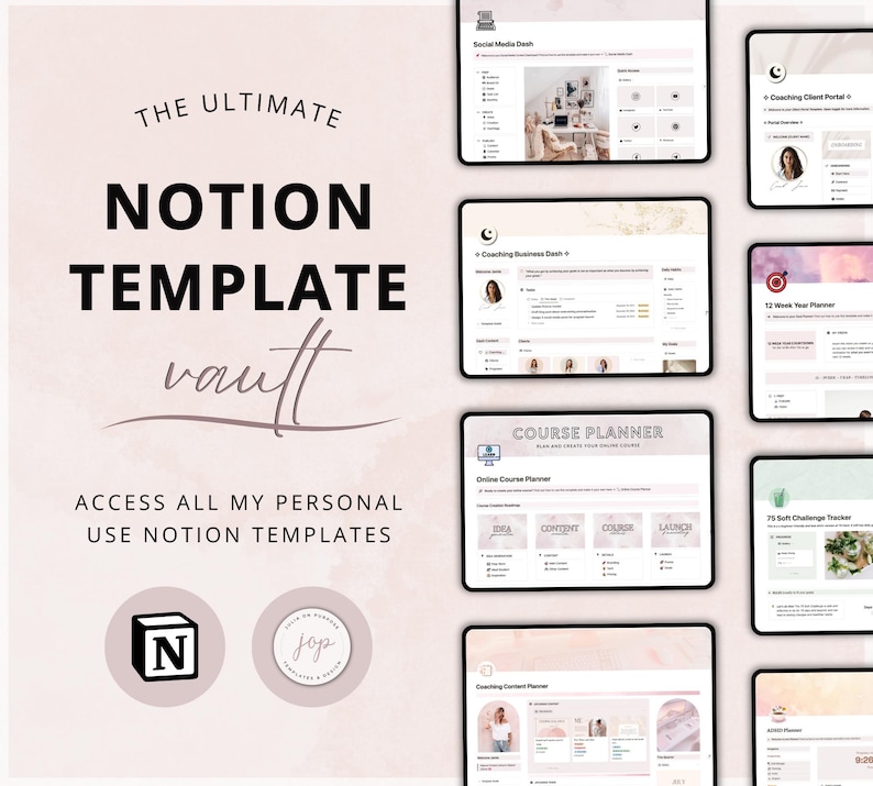 Notion Template Bundle All in One - Notion Business Planner Life ...