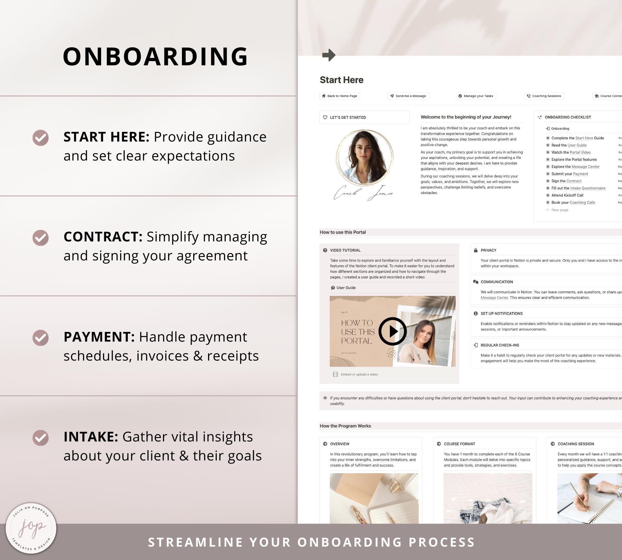 Coach Client Portal Notion Template for Coaches, Onboarding, Client ...