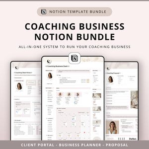 Startpakket voor een coachingbedrijf | Notion Business Planner, klantenportaal en voorstelsjabloon